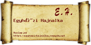 Egyházi Hajnalka névjegykártya
