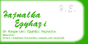 hajnalka egyhazi business card