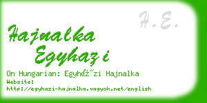 hajnalka egyhazi business card